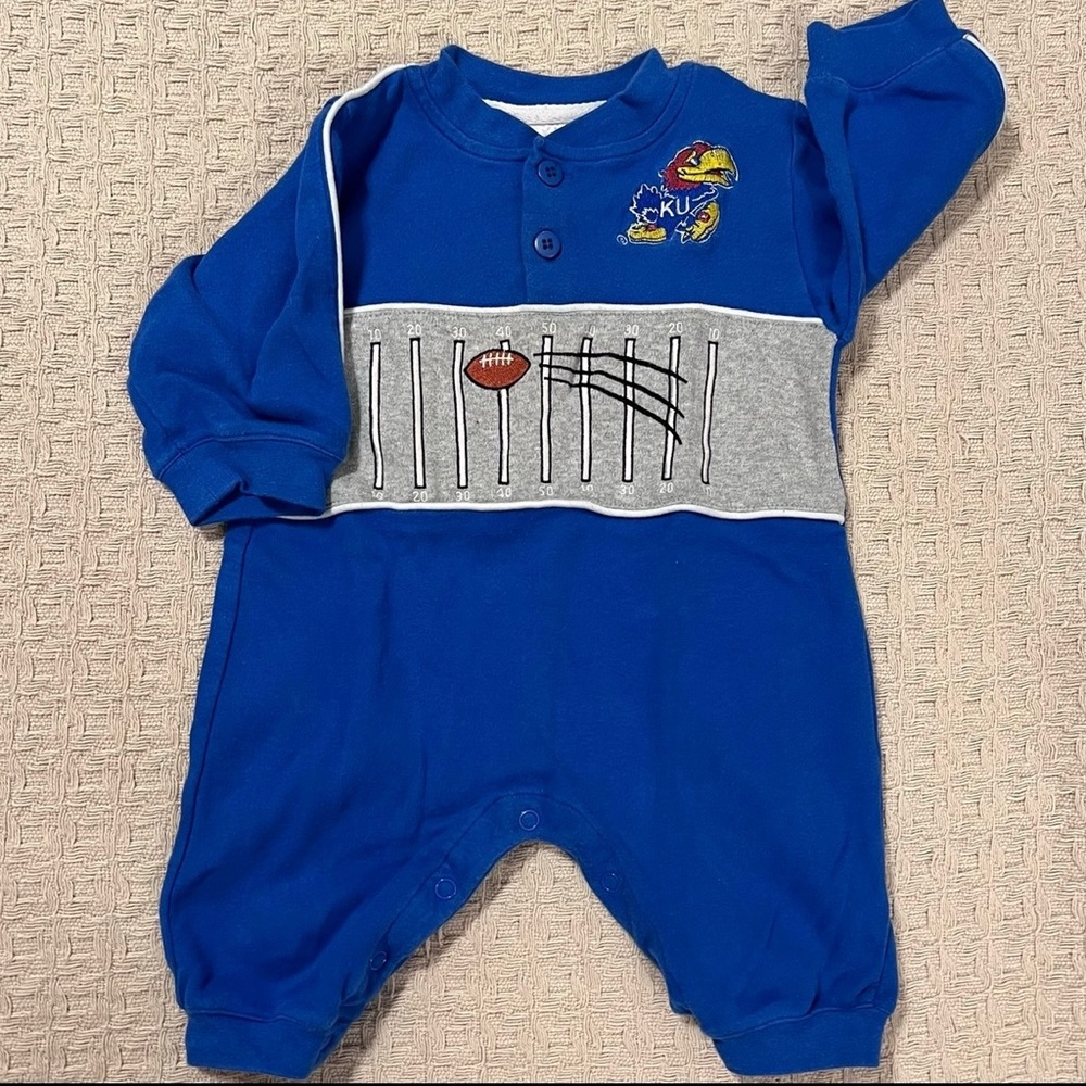 KU Football Romper 6-9 Months
